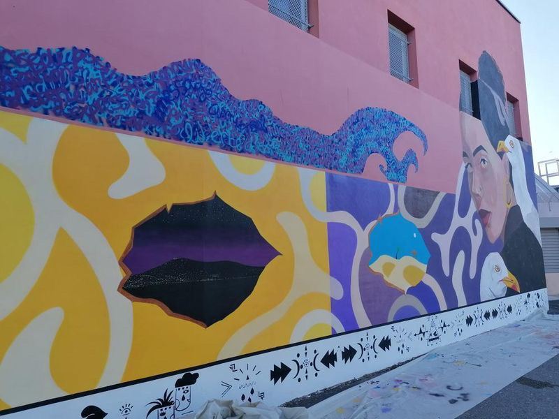 Fresque K-LIVE Young à l'Île de Thau, Sète, 2022